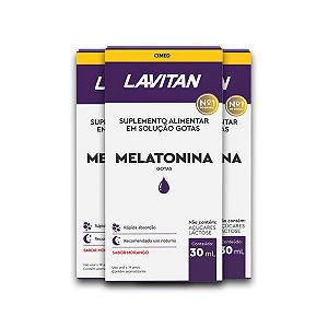 Kit 3 Melatonina Lavitan Solução Oral 30ml Morango