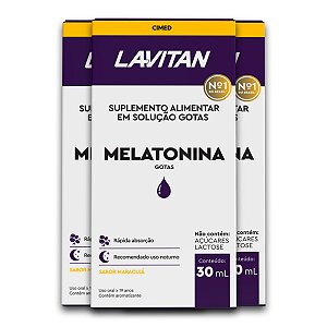 Kit 3 Melatonina Lavitan Solução Oral 30ml Maracujá