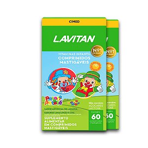 Kit 2 Vitamina Infantil Lavitan 60 Comprimidos Mastigáveis