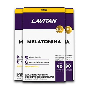 Kit 3 Melatonina Lavitan 90 Comprimidos Maracujá