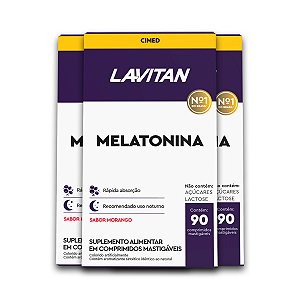 Kit 3 Melatonina Lavitan 90 Comprimidos Morango