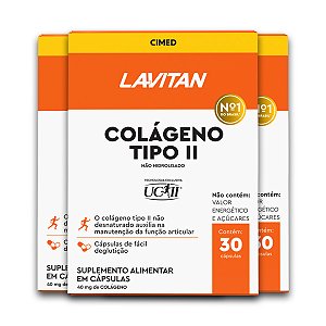 Kit 3 Colágeno Tipo II Lavitan 30 Cápsulas