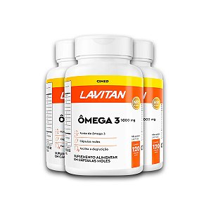 Kit 3 Ômega 3 Lavitan 1000mg 120 Cápsulas
