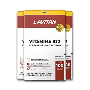 Kit 3 Vitamina B12 Lavitan 100 Comprimidos Revestidos