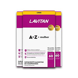 Kit 3 Multivitamínico A-Z Mulher Lavitan 60 Comprimidos