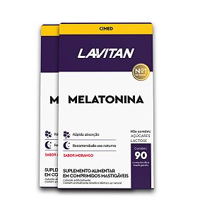Kit 2 Melatonina Lavitan 90 Comprimidos Morango