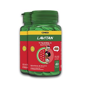 Kit 2 Vitamina C Lavitan 60 Comprimidos Mastigáveis Melancia