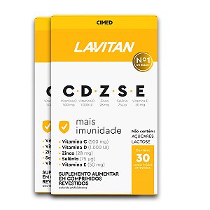 Kit 2 Imunidade CDZSE Lavitan 30 Comprimidos Revestidos