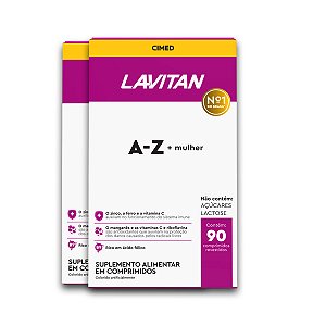 Kit 2 Multivitamínico A-Z Mulher Lavitan 90 Comprimidos