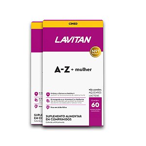 Kit 2 Multivitamínico A-Z Mulher Lavitan 60 Comprimidos