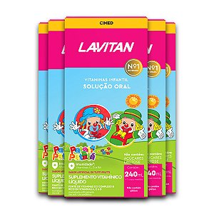 Kit 5 Vitamina Infantil Lavitan Solução Oral 240ml Tutti Frutti