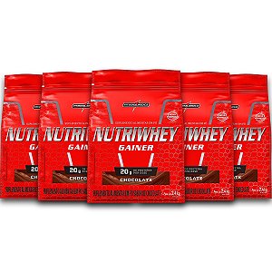 Kit 5 NutriWhey Gainer Whey Protein Integral Medica Chocolate 2,4kg