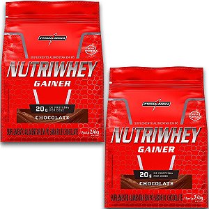 Kit 2 NutriWhey Gainer Whey Protein Integral Medica Chocolate 2,4kg