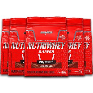 Kit 5 NutriWhey Gainer Whey Protein Integral Medica Chocolate 1,2kg