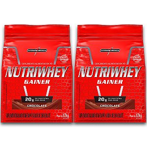 Kit 2 NutriWhey Gainer Whey Protein Integral Medica Chocolate 1,2kg