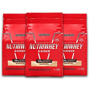 Kit 3 NutriWhey Gainer Whey Protein Integral Medica Baunilha 2,4kg
