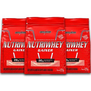 Kit 3 NutriWhey Gainer Whey Protein Integral Medica Morango 1,2kg