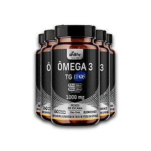 Kit 5 Ômega 3 TG Óleo de Peixe Unilife 1000mg 60 Cápsulas