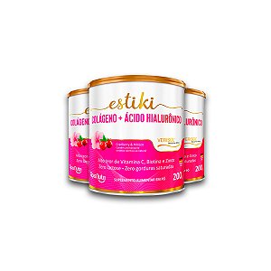 Kit 3 Colágeno Hialurônico Apisnutri Cranberry Hibisco 200g