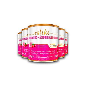 Kit 5 Colágeno Hialurônico Apisnutri Cranberry Hibisco 200g