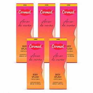 Kit 5 Body Splash Amor de Verão Corpo e Cabelo Carmed 200ml