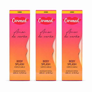 Kit 3 Body Splash Amor de Verão Corpo e Cabelo Carmed 200ml