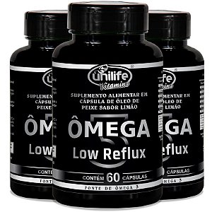 Kit 3 Ômega 3 - Low Reflux - Sabor limão  - 60 cápsulas