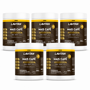Kit 5 Mais Café Suplemento Alimentar Lavitan Chocolate 220g
