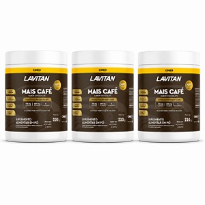 Kit 3 Mais Café Suplemento Alimentar Lavitan Chocolate 220g