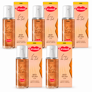 Kit 5 Body Splash Glow Luz do Sol Carmed 200ml