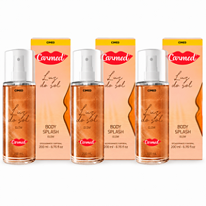 Kit 3 Body Splash Glow Luz do Sol Carmed 200ml