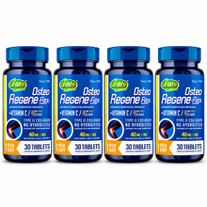 Kit 4 Colágeno tipo 2 II 40mg Regeneflex Osteo Unilife