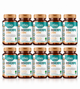 Kit 10 NoHerps Lisina 1000mg Unilife 90 Comprimidos Laranja, Acerola e Romã