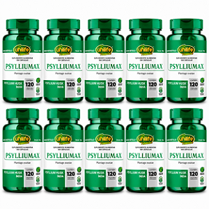 Kit 10 Psyllium Unilife Psylliumax 120 cápsulas