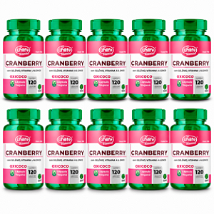 Kit 10 Cranberry Unilife 500mg Selênio e Zinco 120 Cápsulas