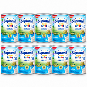 Kit 10 Supramil Bebida de Arroz Kids Unilife 500g Baunilha