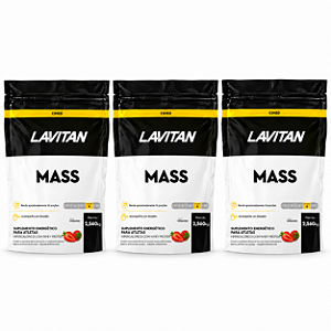 Kit 3 Hipercalórico Mass Lavitan Morango 2,560kg
