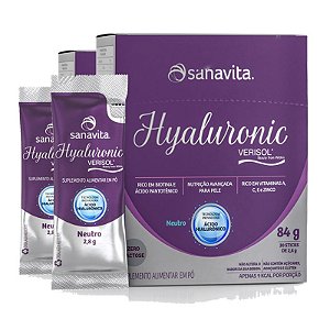 Kit 2 Hyaluronic ácido hialurônico com colágeno verisol da Sanavita 30 sachês