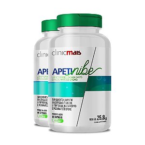 Kit 2 APETINIBE L-Triptofano 450mg ClinicMais 60 cápsulas