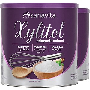 Kit 2 Xylitol Adoçante Natural 300g Sanavita Sem Lactose