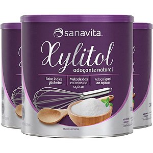 Kit 3 Xylitol Adoçante Natural 300g Sanavita Sem Lactose