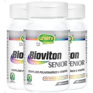 Kit 3 Bioviton SENIOR  Complexo Polivitamínico 60 cápsulas Unilife