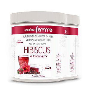 Kit 2 Chá de Hibiscus Solúvel Cranberry Apisnutri 200g