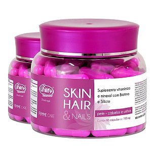 Kit 2 Skin Hair e Nails Femme Care Unilife 90 Cápsulas