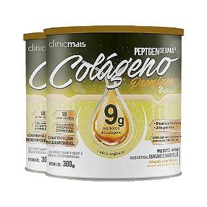 Kit 2 Colágeno Hidrolisado Premium 9g Clinic Mais 300g Abacaxi com Hortelã