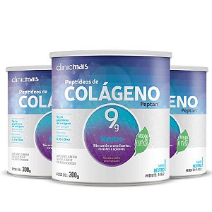 Kit 3 Colágeno Hidrolisado Peptan 9g Clinic Mais Neutro