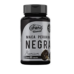 Maca Peruana Negra Premium Vegana Unilife 60 cápsulas