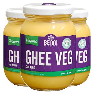 Kit 3 Manteiga Ghee Vegano Benni 200g Alho