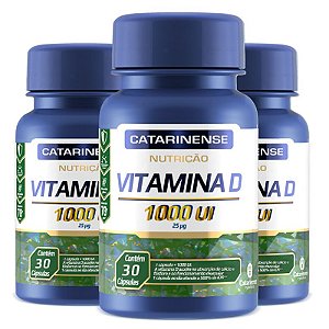 Kit 3 Vitamina D 1000ui Catarinense 30 cápsulas