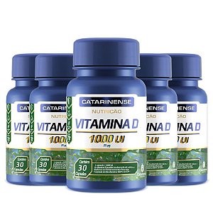 Kit 5 Vitamina D 1000ui Catarinense 30 cápsulas